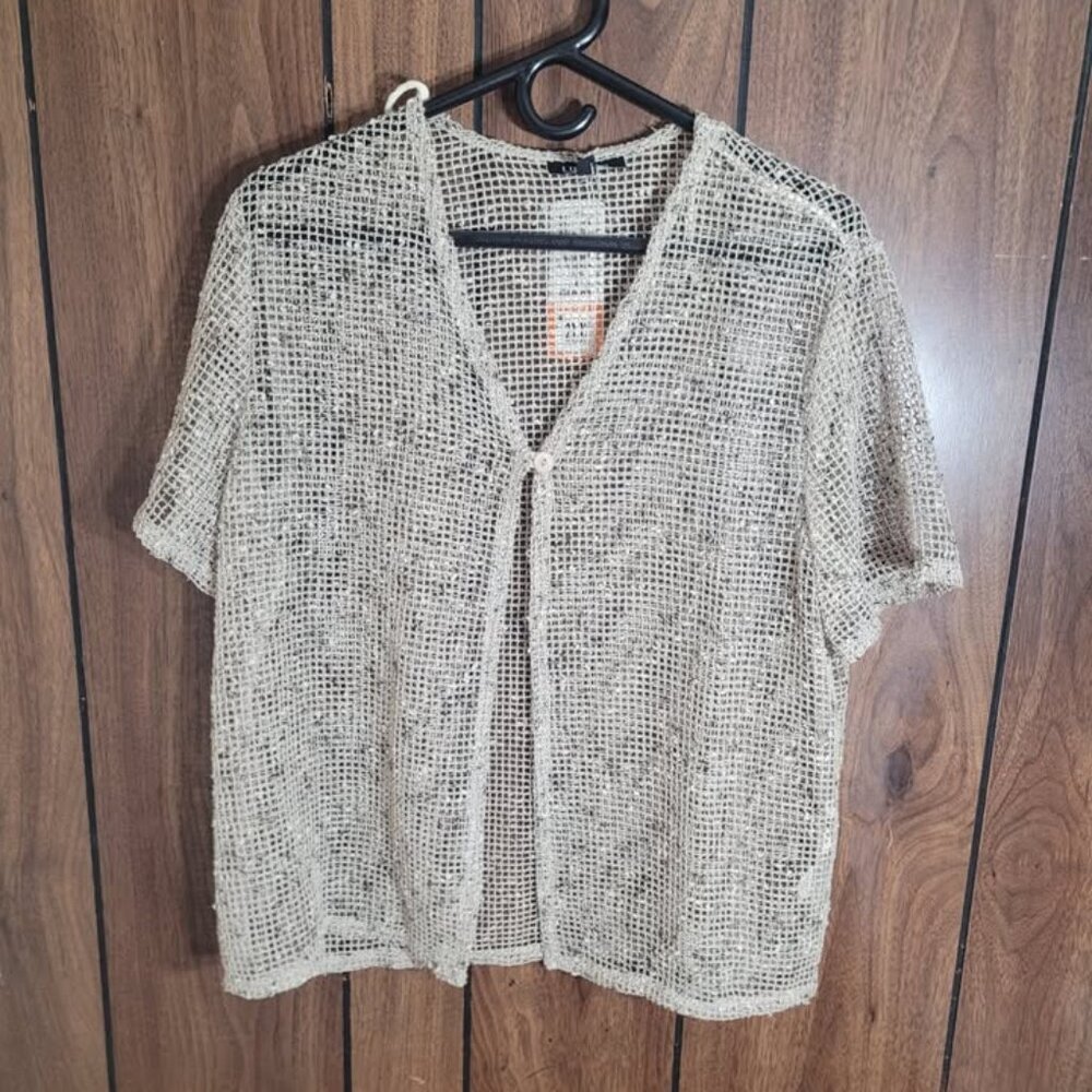 Women Lindor Beige Knit Cardigan - Size Large